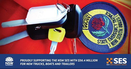 NSW Government proudly supporting the NSW SES with $56.4 million for new trucks, boats and trailers image
