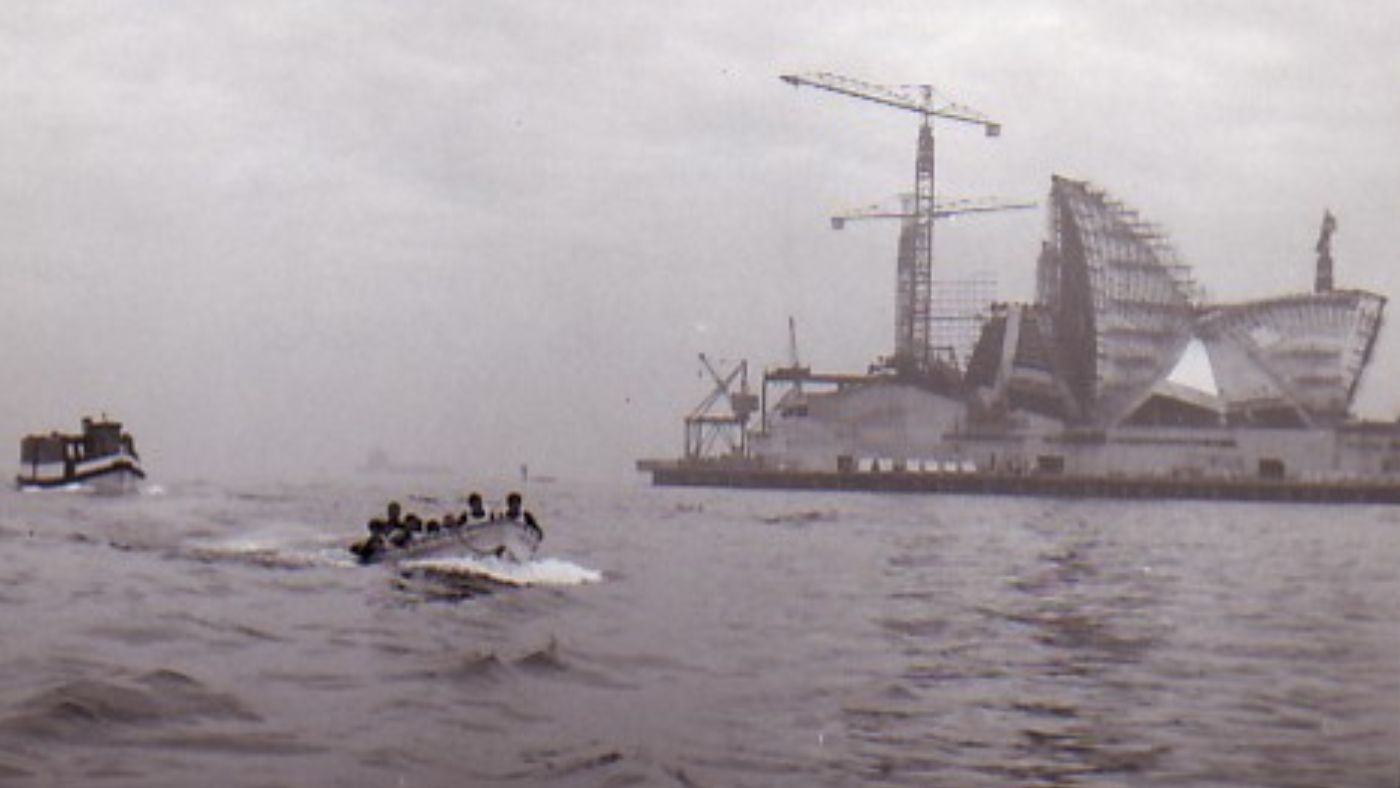 Sydney Harbour 25 June 1965 Opera House at rear 