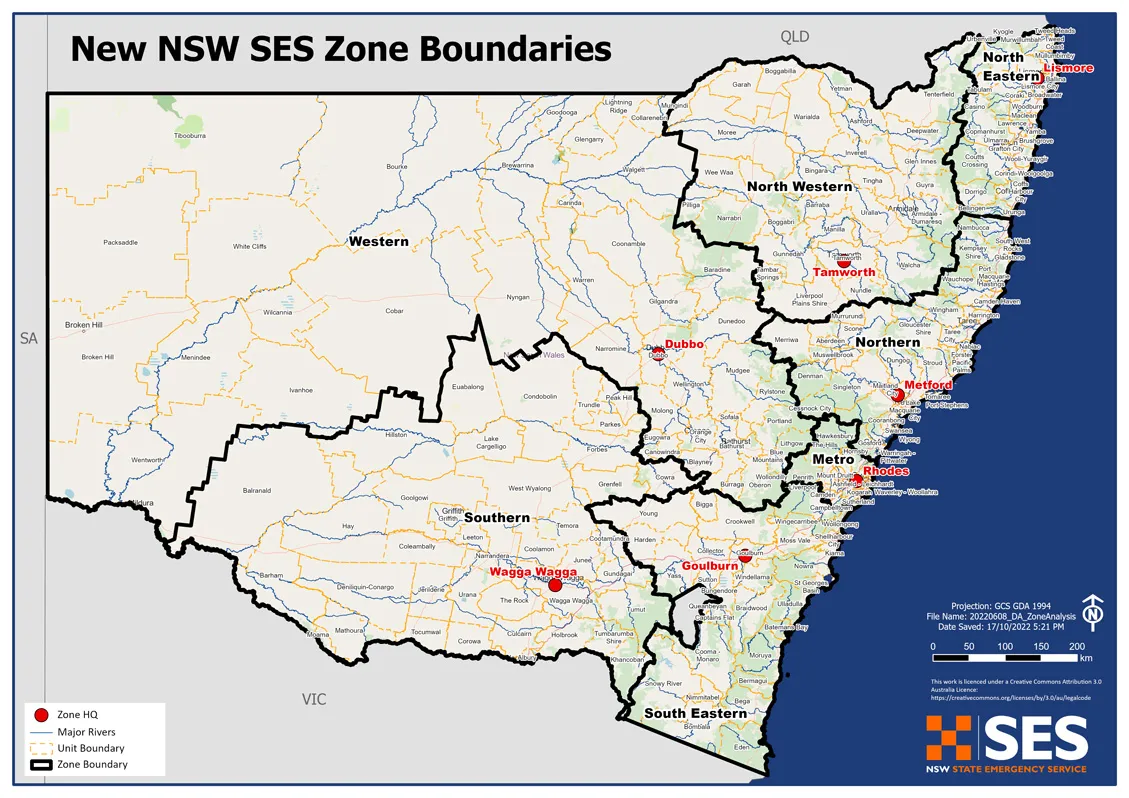 NSW SES Zone Map