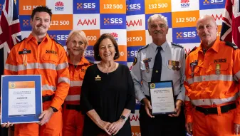NSW SES volunteers receiving bravery awards at the North Eastern Zone ceremony