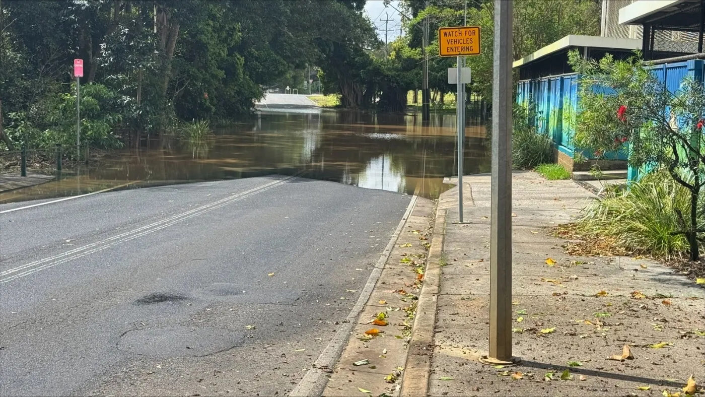 A road being flooded