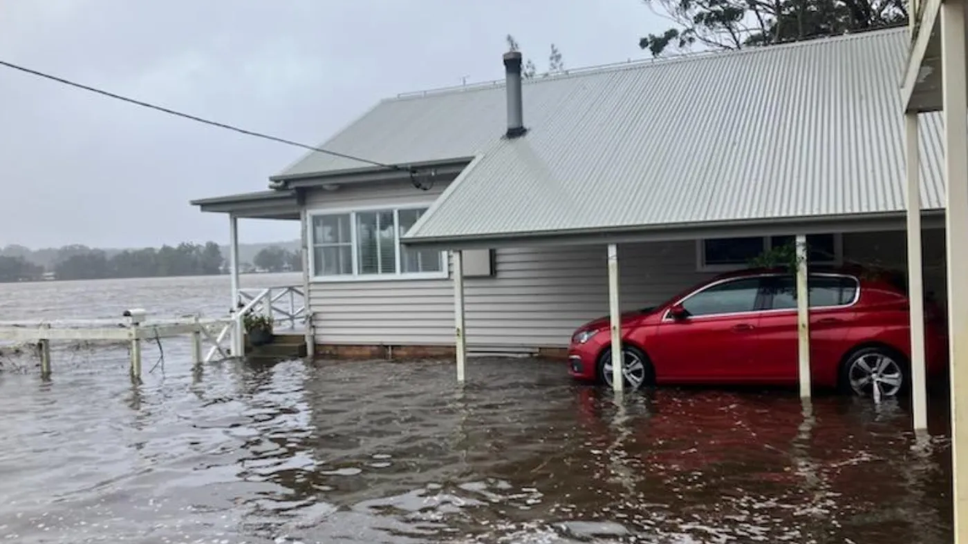 Burrill Lake flooding at property during Coastal Low 2 July 2025