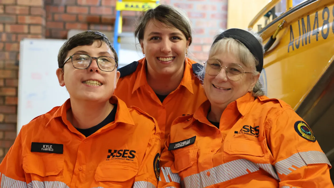 NSW SES Volunteer photo with Kyle Neilson, Lauren Neilson and Michelle Stewart