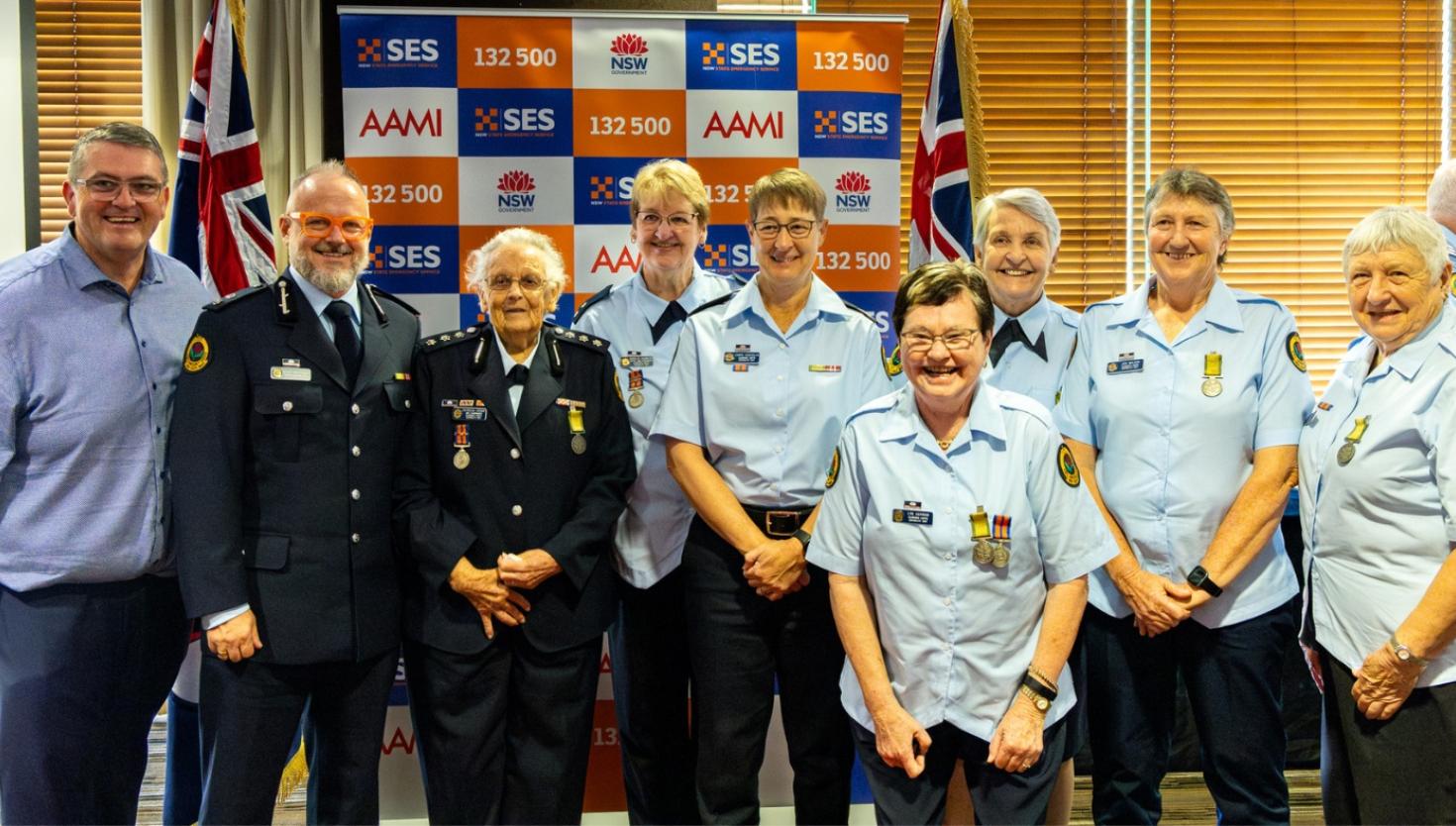 Groupf of NSW SES members being awared for the North East Zone Awards