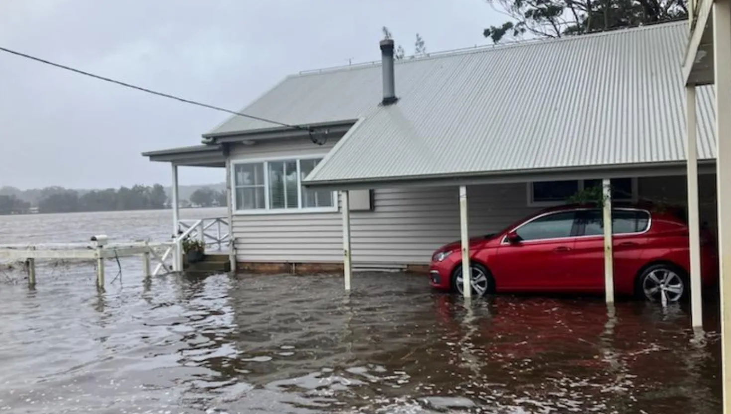 Burrill Lake flooding at property during Coastal Low 2 July 2025