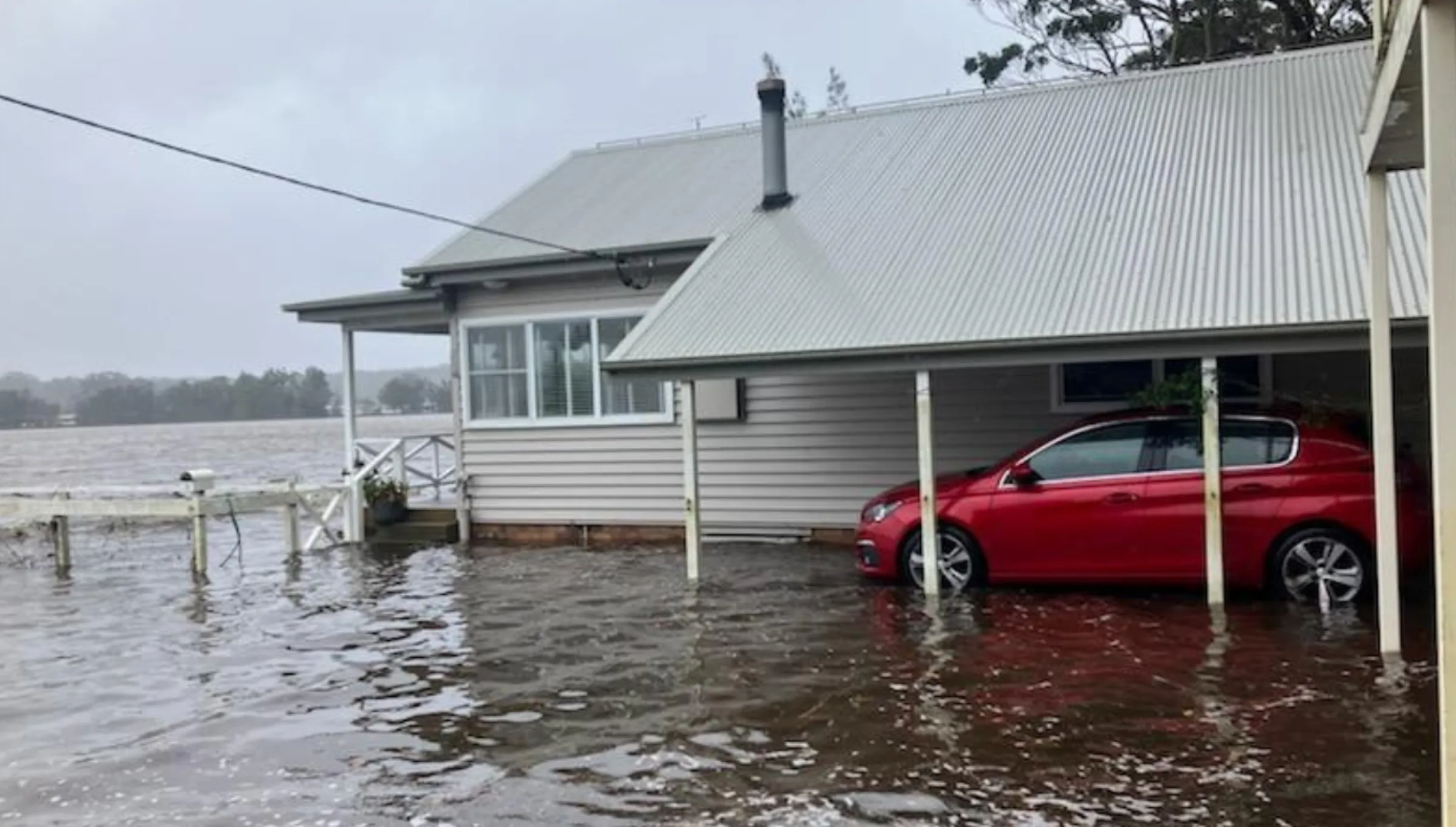 Burrill Lake flooding at property during Coastal Low 2 July 2025