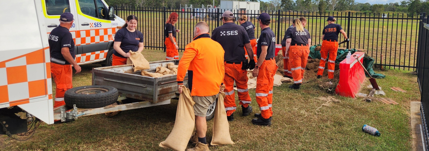 Casino Unit crews sandbagging March 2025